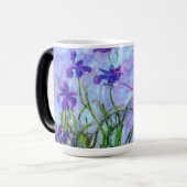 Monet Lila Irises Magische Mok (Voorkant links)
