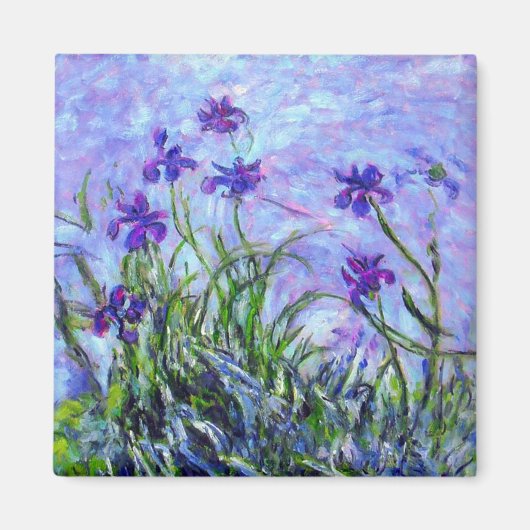 Monet Lila Irises Magneet (Voorkant)