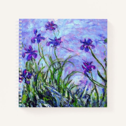 Monet Lila Irises Notitieboek (Voorkant)