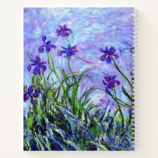 Monet Lila Irises Notitieboek (Achterkant)