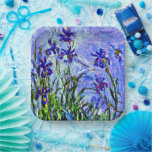 Monet - Lila Irises Papieren Bordje<br><div class="desc">Claude Monet's beroemde schilderij,  Lila Irises</div>