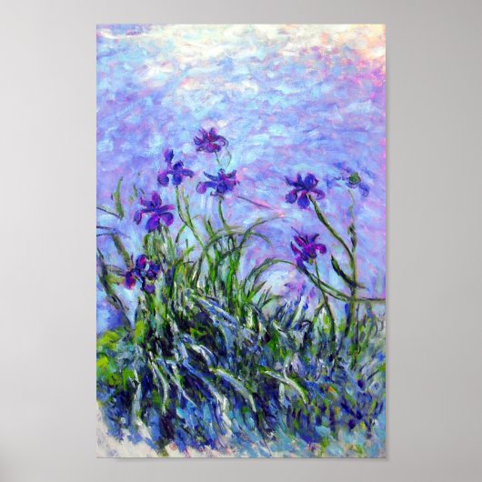 Monet Lila Irises Poster (Voorkant)
