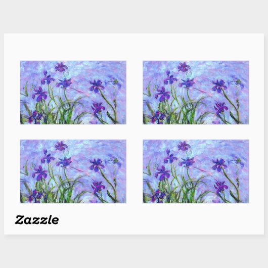 Monet Lila Irises Rechthoekige Sticker (Vel)