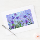 Monet Lila Irises Rechthoekige Sticker (Envelop)