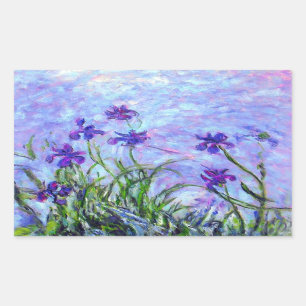 Monet Lila Irises Rechthoekige Sticker
