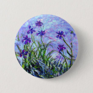 Monet Lila Irises Ronde Button 5,7 Cm