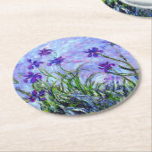 Monet Lila Irises Ronde Kartonnen Onderzetter (Gebogen)