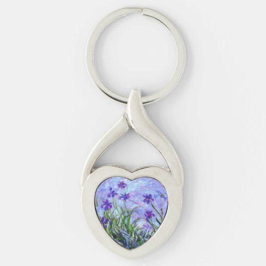 Monet Lila Irises Sleutelhanger (Voorkant)