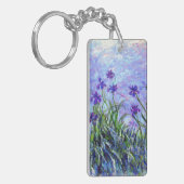 Monet Lila Irises Sleutelhanger (Voorkant Links)