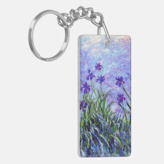 Monet Lila Irises Sleutelhanger (Voorkant Links)