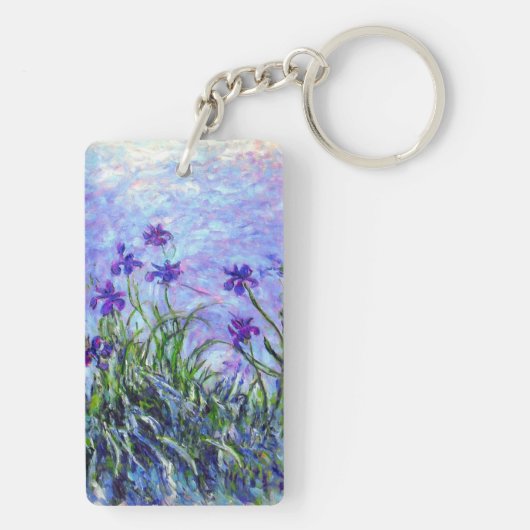 Monet Lila Irises Sleutelhanger (achterkant)