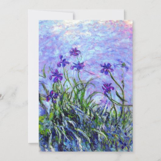 Monet Lila Irises sparen de DatumKaart Save The Date (Voorkant)