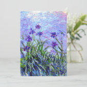 Monet Lila Irises sparen de DatumKaart Save The Date (Staand voorkant)