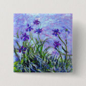 Monet Lila Irises Vierkante Button 5,1 Cm (Voorkant)