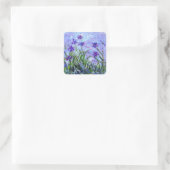 Monet Lila Irises Vierkante Sticker (Tas)