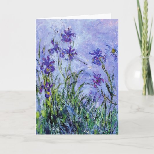 Monet Lila Irises Wenskaart Kaart (Voorkant)