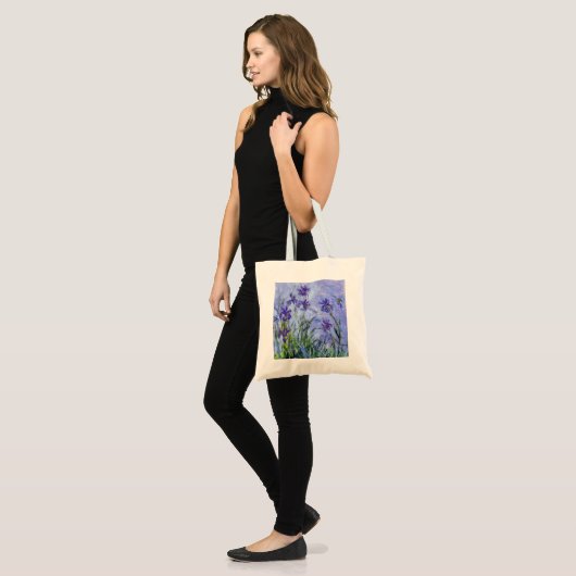 Monet Lila Irisse Canvas tas (Voorkant (model))