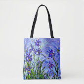 Monet - Lila Irissen, beroemd schilderij, Tote Bag (Voorkant)
