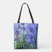 Monet - Lila Irissen, beroemd schilderij, Tote Bag (Achterkant)