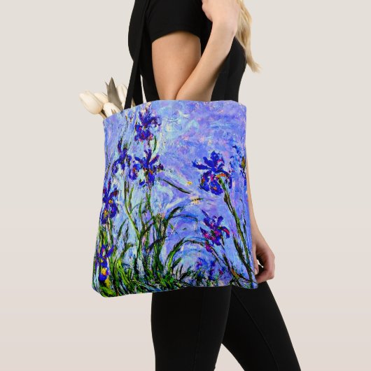 Monet - Lila Irissen, beroemd schilderij, Tote Bag (Dichtbij)