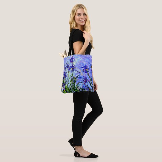 Monet - Lila Irissen, beroemd schilderij, Tote Bag (Op model)