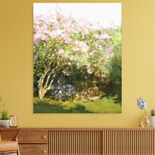 Monet - Lilacs in de zon Canvas Afdruk (Insitu (Woonkamer))
