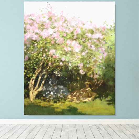 Monet - Lilacs in de zon Canvas Afdruk (Insitu (Houten vloer))