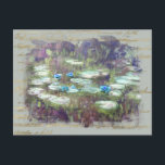 ** Monet Lily Pads Pond Old Gold Handwriting AR23 Briefkaart<br><div class="desc">BRIEFKAART POST KAART ) Classic Monet met Old faux Gold Handwriting en een subtiele Rainbow Pastel achtergrond. De achtergrond is zacht licht Grijs Groen Olijf van kleur. Energetically Enhanced Elegant Feminine Romantische Ephemera Bloemschilderij Artistiek Uniek Creatief Modern en Romantisch Oud (ZOEK AR23 voor soortgelijke design) De is een Shabby Chic,...</div>