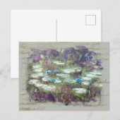 ** Monet Lily Pads Pond Old Gold Handwriting AR23 Briefkaart (Voorkant / Achterkant)