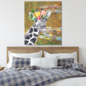 Monet Lily Pond en Giraffe Compilation Canvas Afdruk (Insitu (Slaapkamer))
