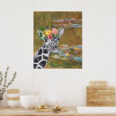 Monet Lily Pond en Giraffe Compilation Poster (Keuken)