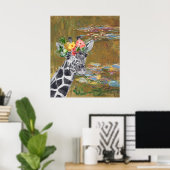 Monet Lily Pond en Giraffe Compilation Poster (Thuiskantoor)