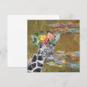 Monet Lily Pond en Giraffe Wenskaart (Voorkant / Achterkant)
