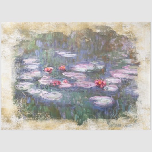 ** Monet Lily Pond Floral  AR23 ontkoppeld  Tissuepapier (Voorkant)