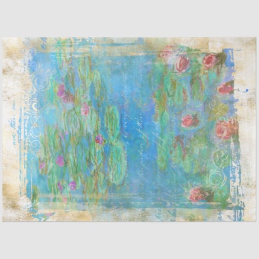 ** Monet Lily Pond Floral  ontkoppeling AR23   Tissuepapier (Voorkant)