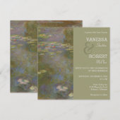 Monet Lily Pond Wedding Invitation Kaart (Voorkant / Achterkant)