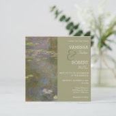 Monet Lily Pond Wedding Invitation Kaart (Staand voorkant)