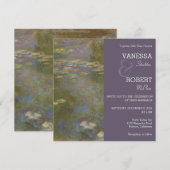 Monet Lily Pond Wedding Invitation Kaart (Voorkant / Achterkant)