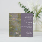 Monet Lily Pond Wedding Invitation Kaart (Staand voorkant)