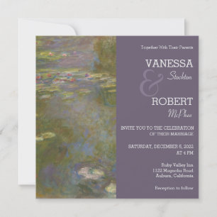Monet Lily Pond Wedding Invitation Kaart