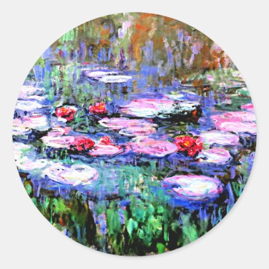 Monet - Los Nenufares (waterlelies) Ronde Sticker (Voorkant)