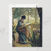 Monet - Madame Monet Embroidering Briefkaart (Voorkant / Achterkant)