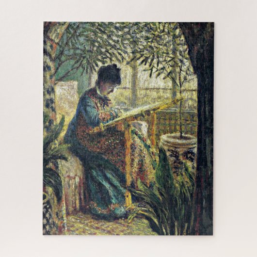 Monet - Madame Monet Embroidering Legpuzzel (Verticaal)