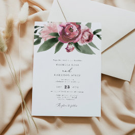 Monet - Mauve Blush Floral Garden Wedding Kaart