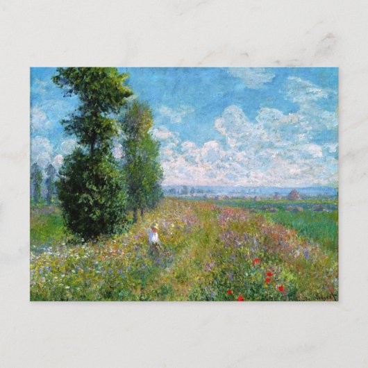 Monet - Meadow met Poplars Briefkaart (Voorkant)