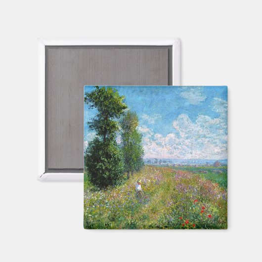 Monet - Meadow met Poplars Magneet (Voorkant / Achterkant)