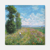 Monet - Meadow met Poplars Magneet (Voorkant)