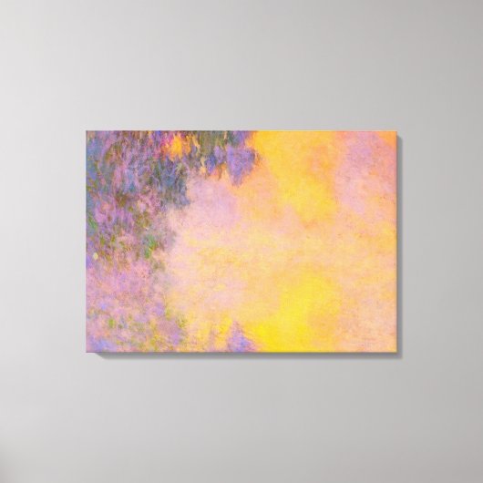 Monet - Misty Morning on the Seine, Sunrise Canvas Afdruk (Voorkant)