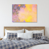 Monet - Misty Morning on the Seine, Sunrise Canvas Afdruk (Insitu (Slaapkamer))