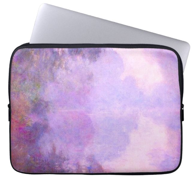 Monet - Misty Morning op de zegen Laptop Sleeve (Voorkant)